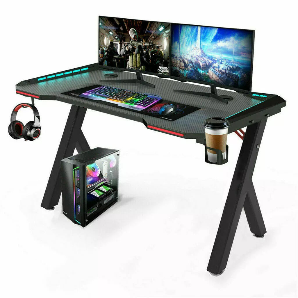 RGB LED Lights Computer Gaming Desk