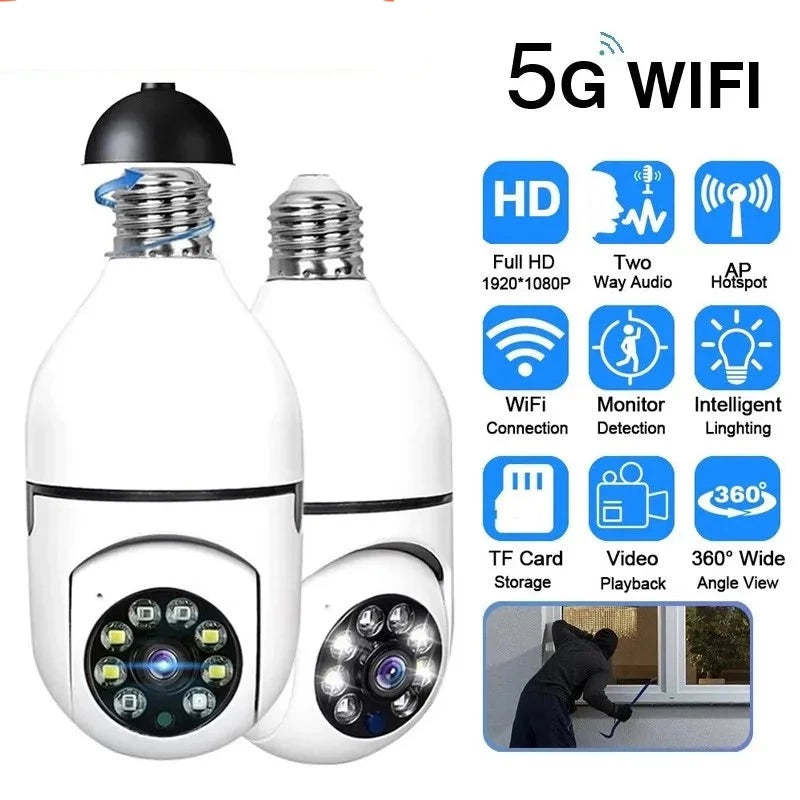 5G Wifi E27 Bulb Surveillance Camera