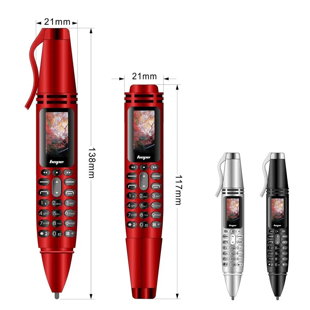 Pen Shaped 2G Screen Dual SIM Card GSM Mobile Phone