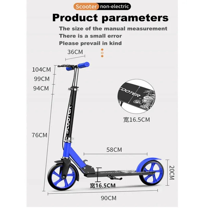 Two-Wheeled Foldable Pedal Scooter