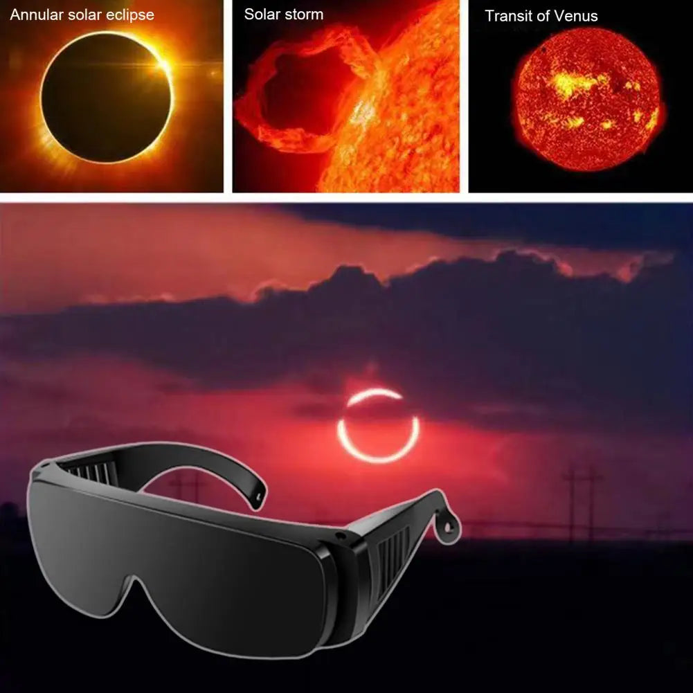 Certified Black Solar Eclipse Glasses: Fashionable Sunshade Eyewear, Windproof Goggles, Sunglasses