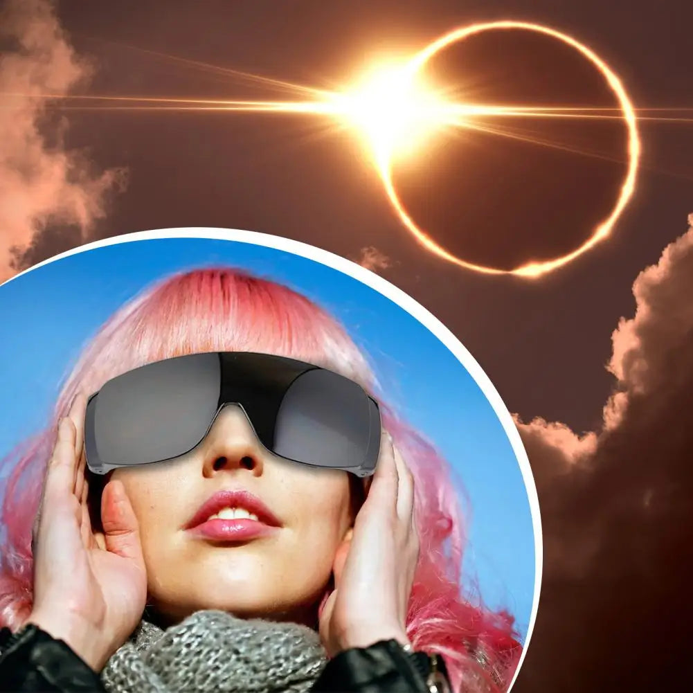 Certified Black Solar Eclipse Glasses: Fashionable Sunshade Eyewear, Windproof Goggles, Sunglasses